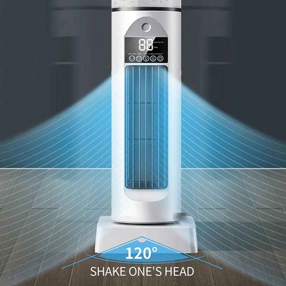 Portable AC Unit Air Conditioner for Home & Office, Bladeless Air Cooler Tower Fan with Water Tank & Smart Remote, 6 Speed