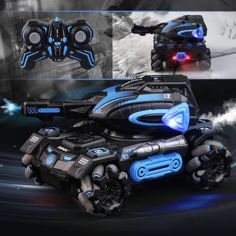 RC Stunt Tank Car with Water Spray and Watch Remote Control