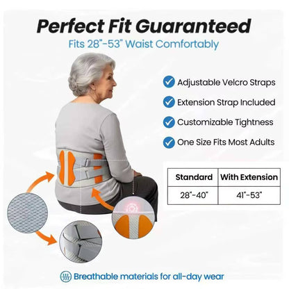 Lumbar Support Belt with Heat, Massage, and Red Light Features