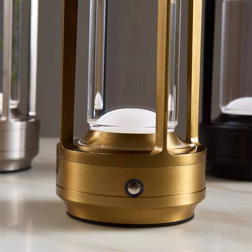 Crystal Lantern Table Lamp with 3 Level Touch Dimmer & Waterproof Design