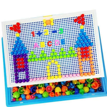 Peg Board Set 296 PCS Kids Mosaic Puzzle Toy with Storage Ages 3 and up