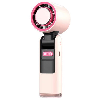 3 in 1 Portable Handheld Fan, Mini Turbo Air Cooling Fan with Flashlight, Rechargeable Personal Fan with LED Battery Display