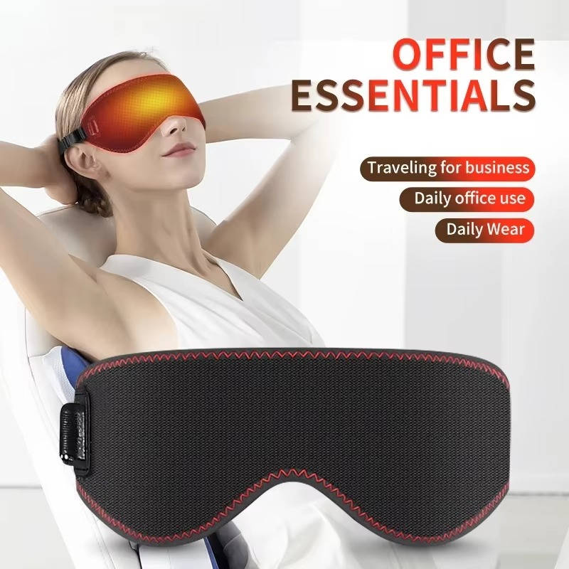 Heated Eye Mask for Dry Eyes & Dark Circles, 3 Heat Levels Hot Compress for Sleep and Massage