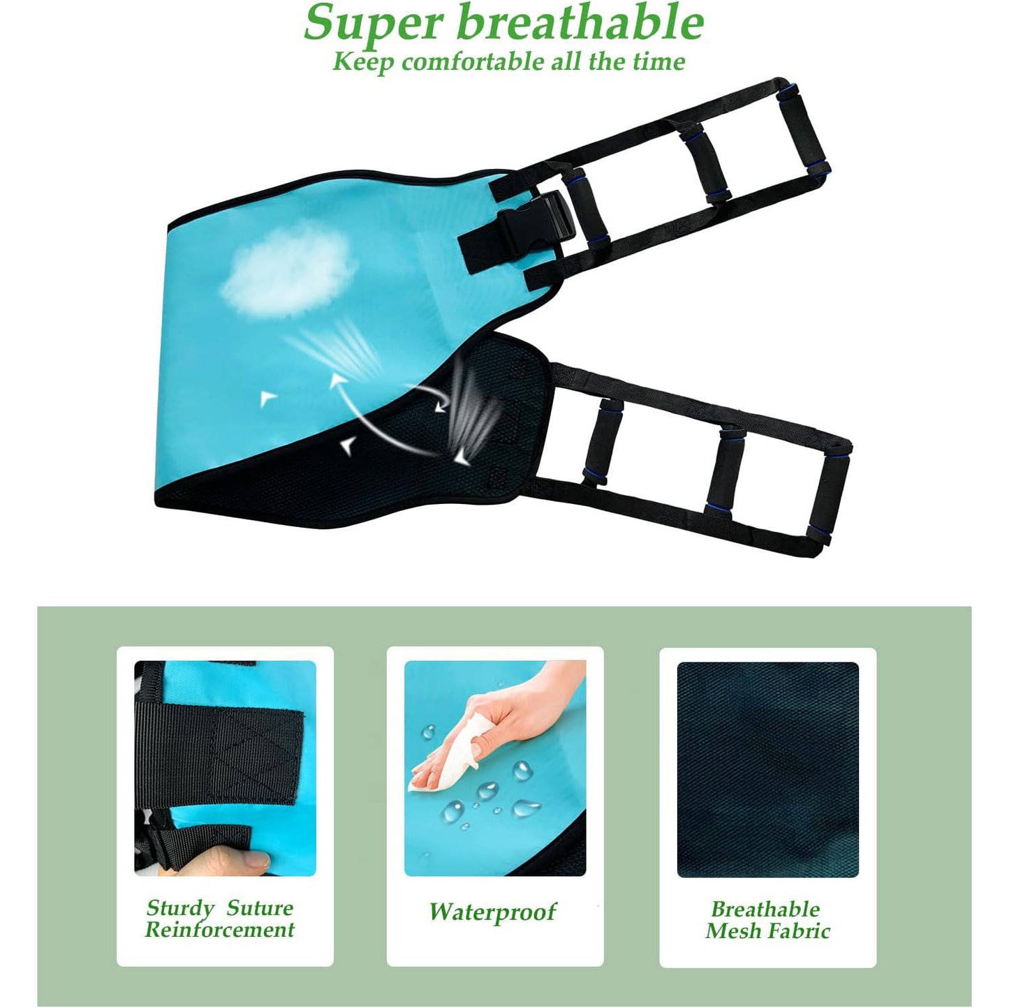 Transfer Sling, Gait Belt Transfer Belt with Padded Handles for Patient Lift Assist, Elderly and Disabled Mobility