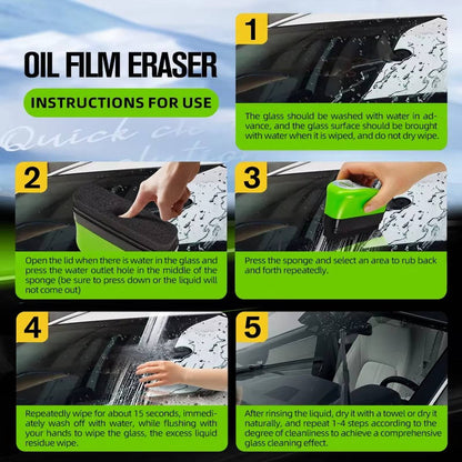 Clear Vision Glass Cleaner 2026 Oil Film Cleaning Brush for Car Windows, Automotive Window Cleaning Tool, 3 Pack