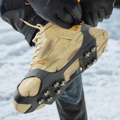 Ice Cleats for Shoes and Boots, Silicone Traction Spikes with Stainless Steel Grips