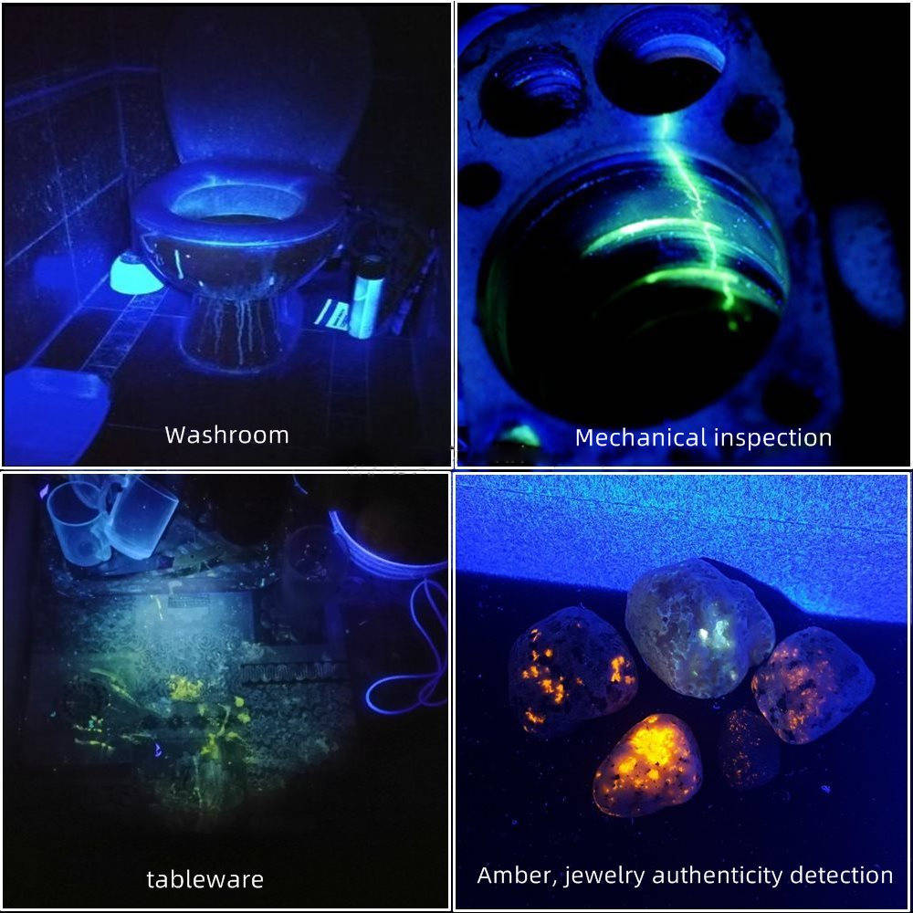 UV Flashlight, USB Rechargeable Ultraviolet Black Light for Pet Urine, Stain, Ore & Fluorescent Detection