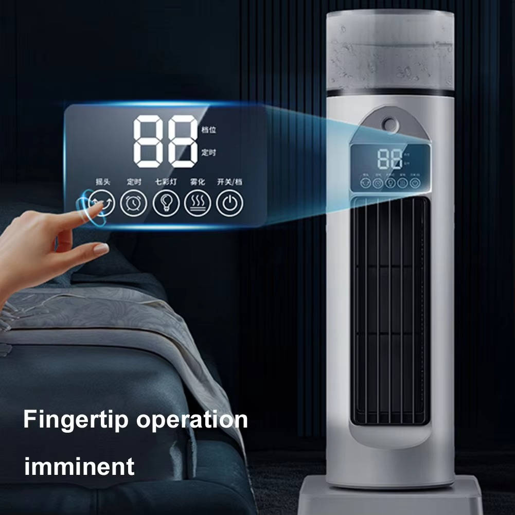 Portable AC Unit Air Conditioner for Home & Office, Bladeless Air Cooler Tower Fan with Water Tank & Smart Remote, 6 Speed