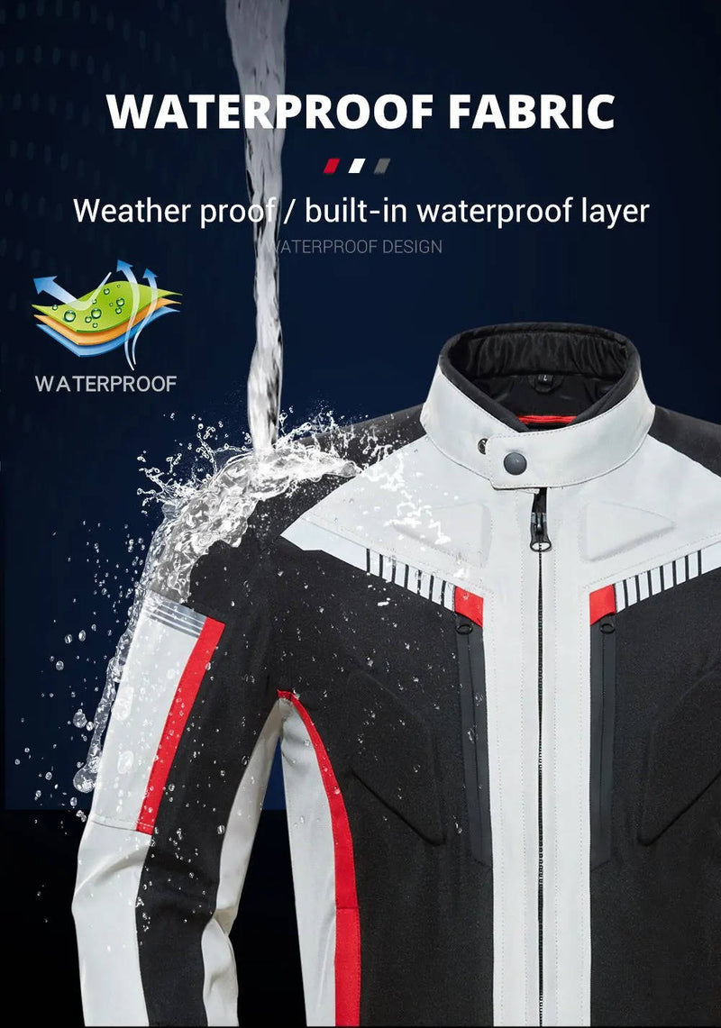 Motorcycle Jacket and Pants Protective Gear with Removable Armor and Thermal Liner