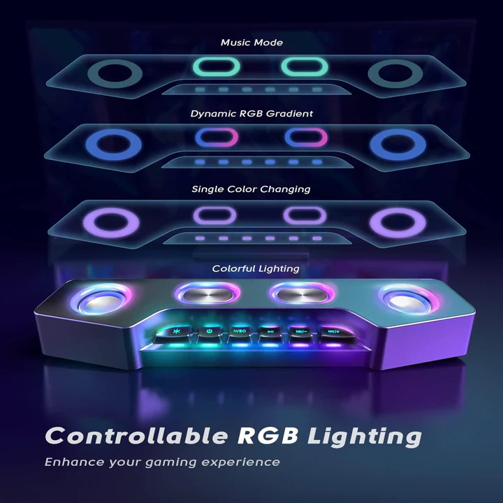 Bluetooth Desktop Speaker with RGB Effects
