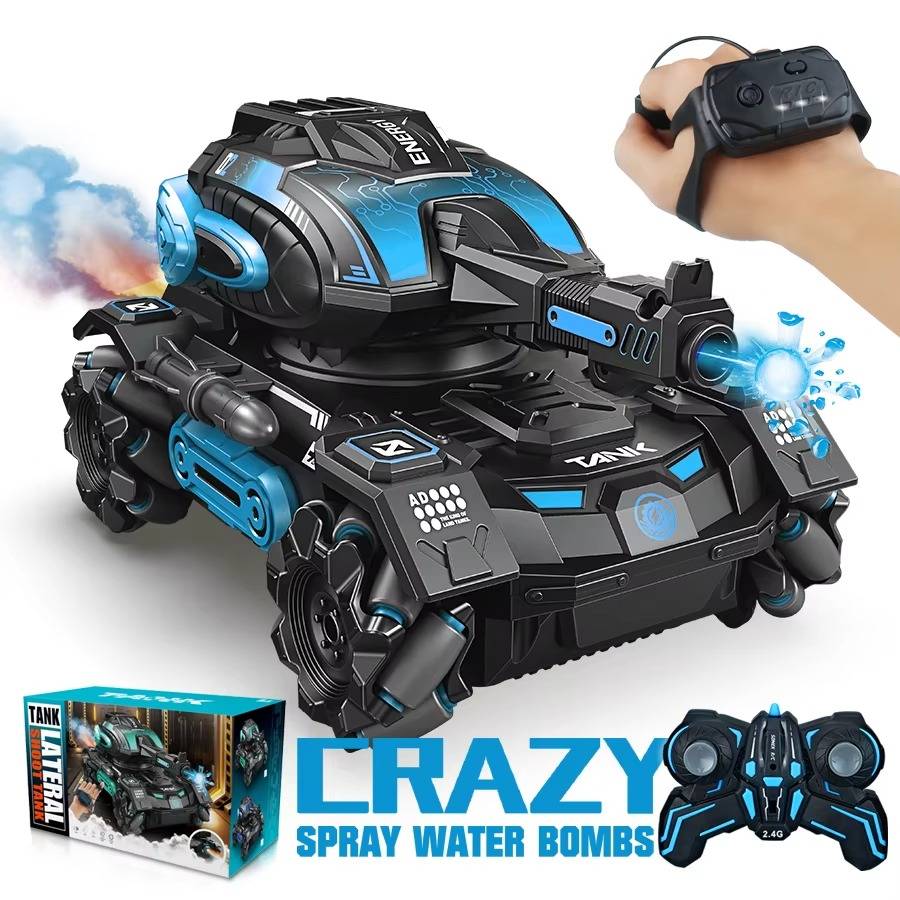 RC Stunt Tank Car with Water Spray and Watch Remote Control