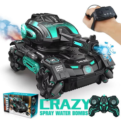 RC Stunt Tank Car with Water Spray and Watch Remote Control