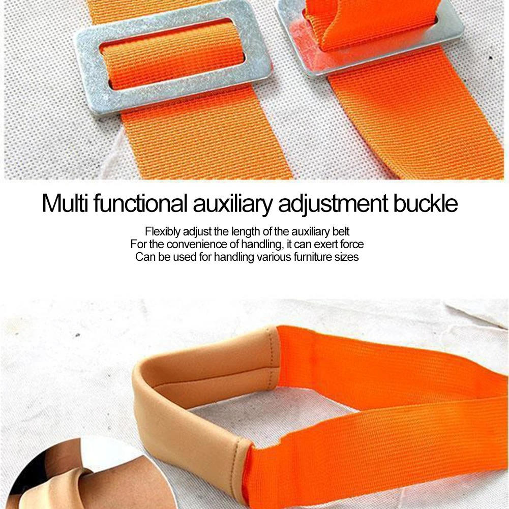 Adjustable Furniture Moving Straps with Padded Shoulders and 400 Pound Capacity