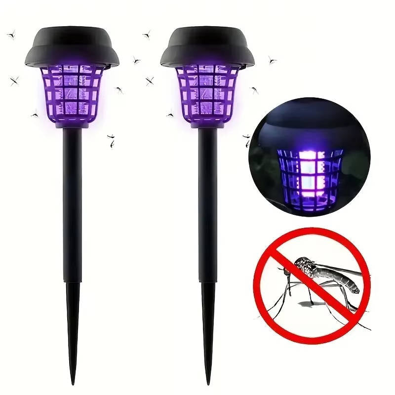 4 Pack Solar Bug Zapper & Mosquito Trap Lamp for Patios, Backyards & Outdoor Comfort, Gnats, Flies, Insects