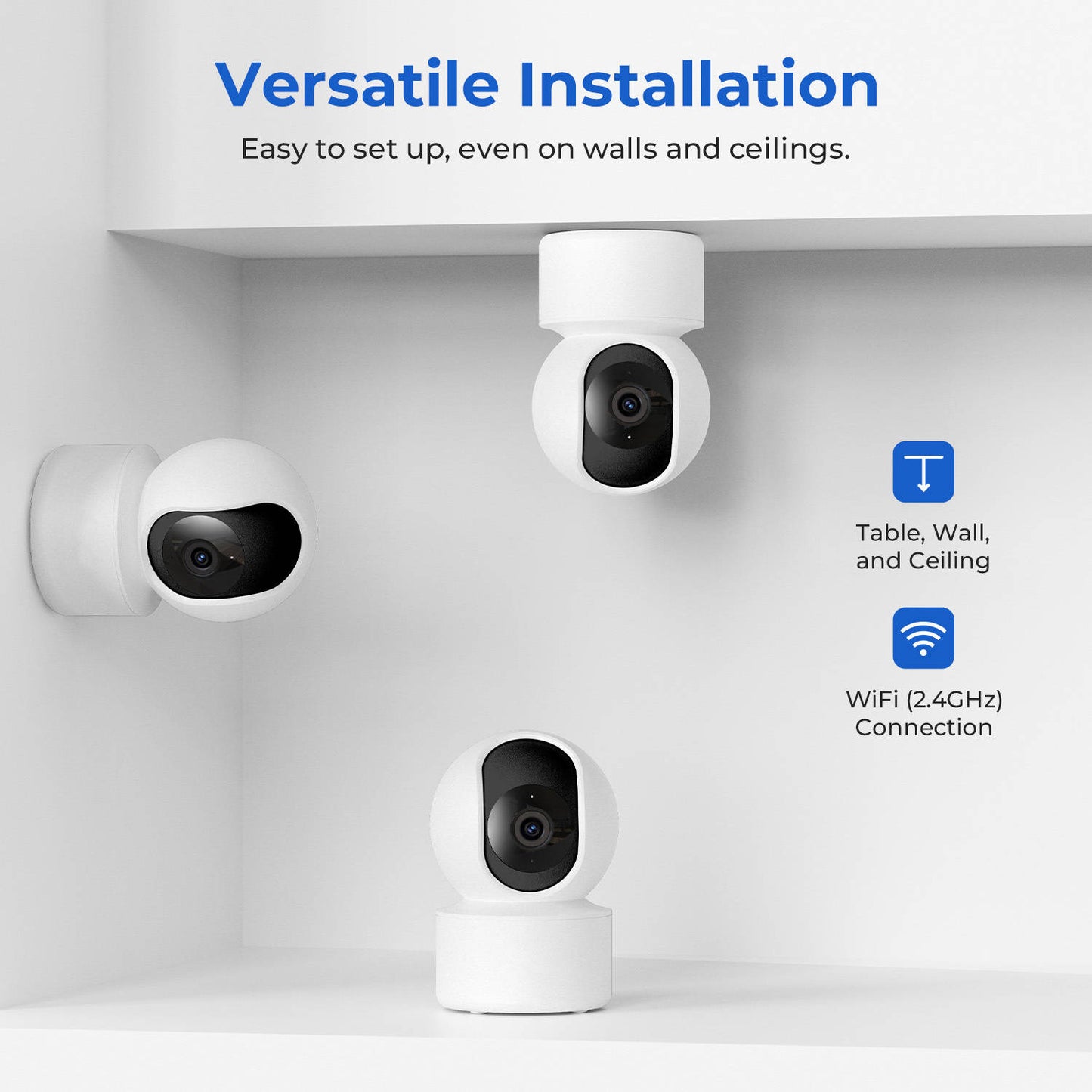 Pet Camera for Cats & Dogs, Indoor Security Camera with Wide Angle View