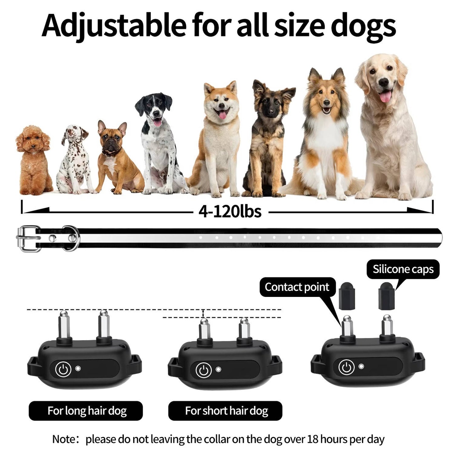 Electric Dog Training Collar with Remote, Beep Vibration and Adjustable Static Levels