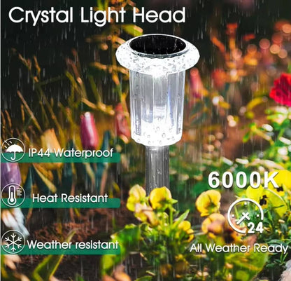 10 Pack Solar Outdoor Lights, Waterproof Cool White LED Pathway Lights for Gardens, Pathways & Driveways