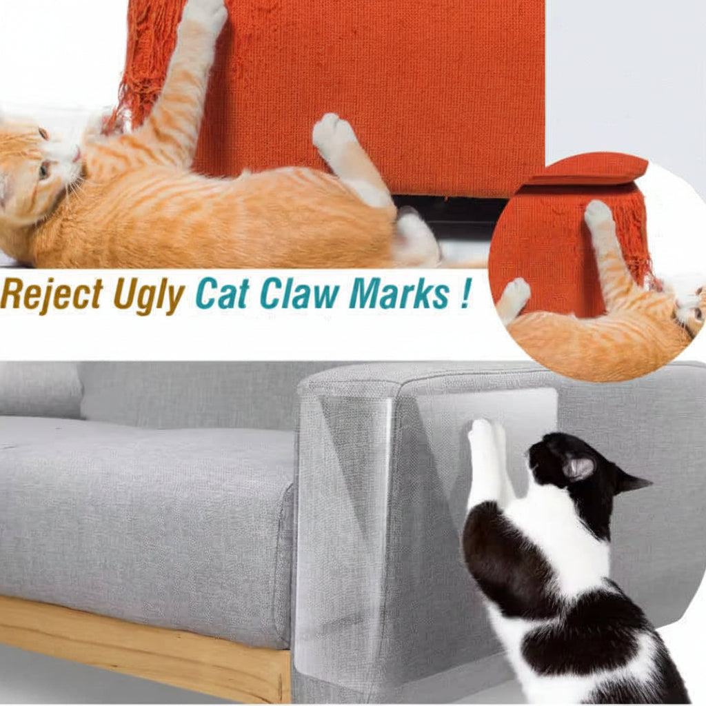 10 Pack Clear Cat Scratch Furniture Protectors for Couch & Doors with Twist Pins