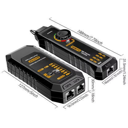 Network Cable Tester with Transmitter Receiver and LED Flashlight