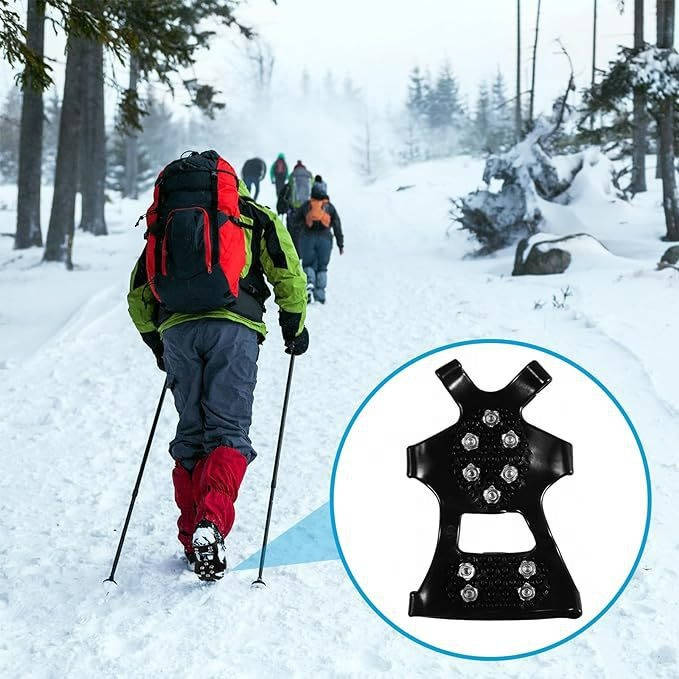 Ice Cleats for Shoes and Boots, Silicone Traction Spikes with Stainless Steel Grips