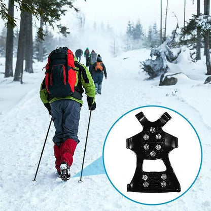 Ice Cleats for Shoes and Boots, Silicone Traction Spikes with Stainless Steel Grips