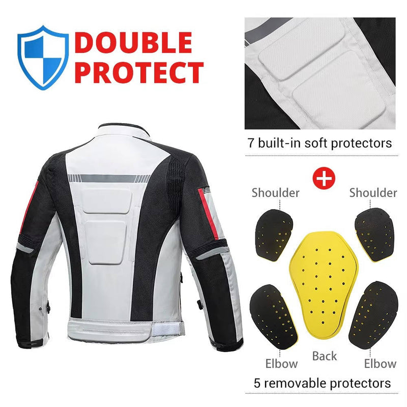 Motorcycle Jacket and Pants Protective Gear with Removable Armor and Thermal Liner