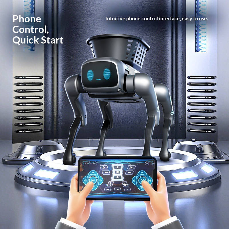 Intelligent Bionic Robot Dog Toy, Electric Remote Control Programmable Robot Dog with Mobile App for Kids