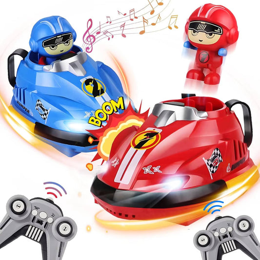 RC Bumper Cars 2 Pack with Ejecting Drivers, Remote Control Battle Cars for Kids Ages 3+