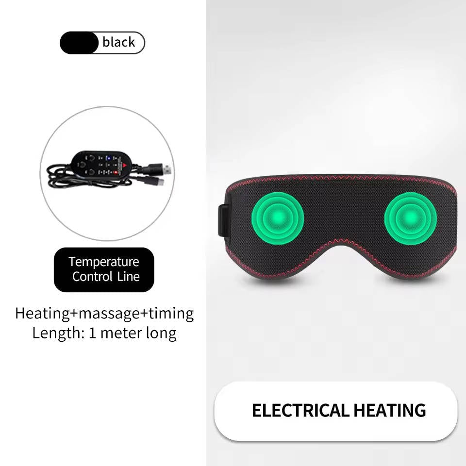 Heated Eye Mask for Dry Eyes & Dark Circles, 3 Heat Levels Hot Compress for Sleep and Massage