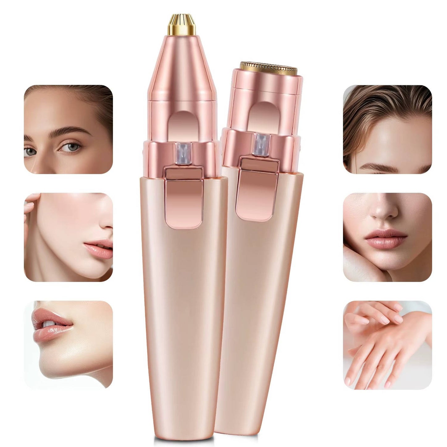 Womens Painless Facial Hair Remover & Eyebrow Shaver, Epilator for Face with Built in LED Light