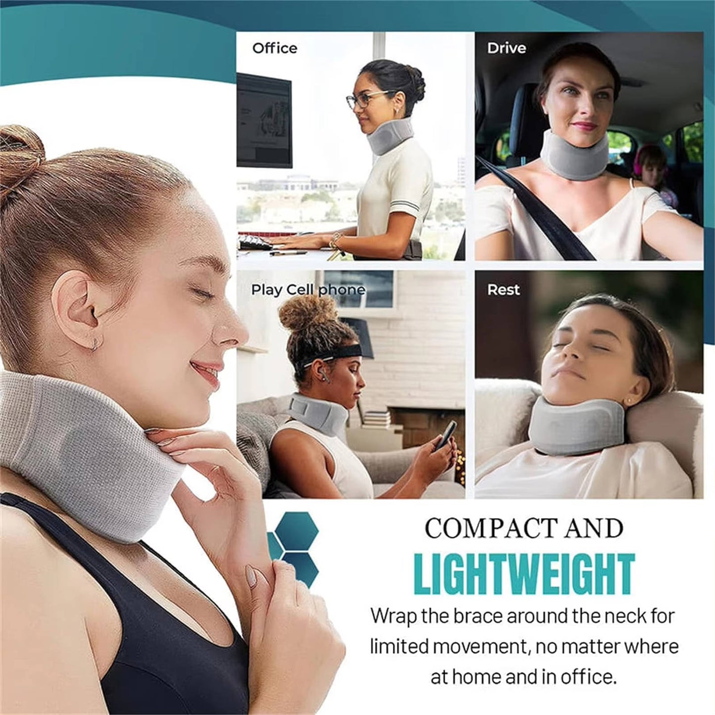 Neck Brace for Sleeping with Replacement Cover, Soft Foam