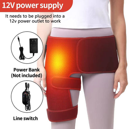 Electric Hip & Lower Back Heating Wrap with Graphene Elements – Adjustable Heat Settings, Vibration Modes, Auto Shutoff, 18.5 Inch Coverage