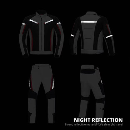 Motorcycle Jacket and Pants Protective Gear with Removable Armor and Thermal Liner