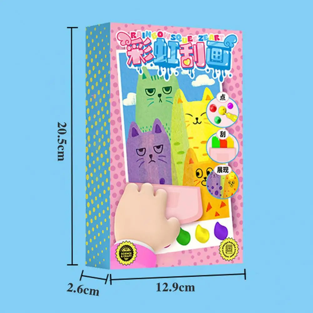 Squeegee Painting Kit with Watercolor Pens and Stickers for Kids