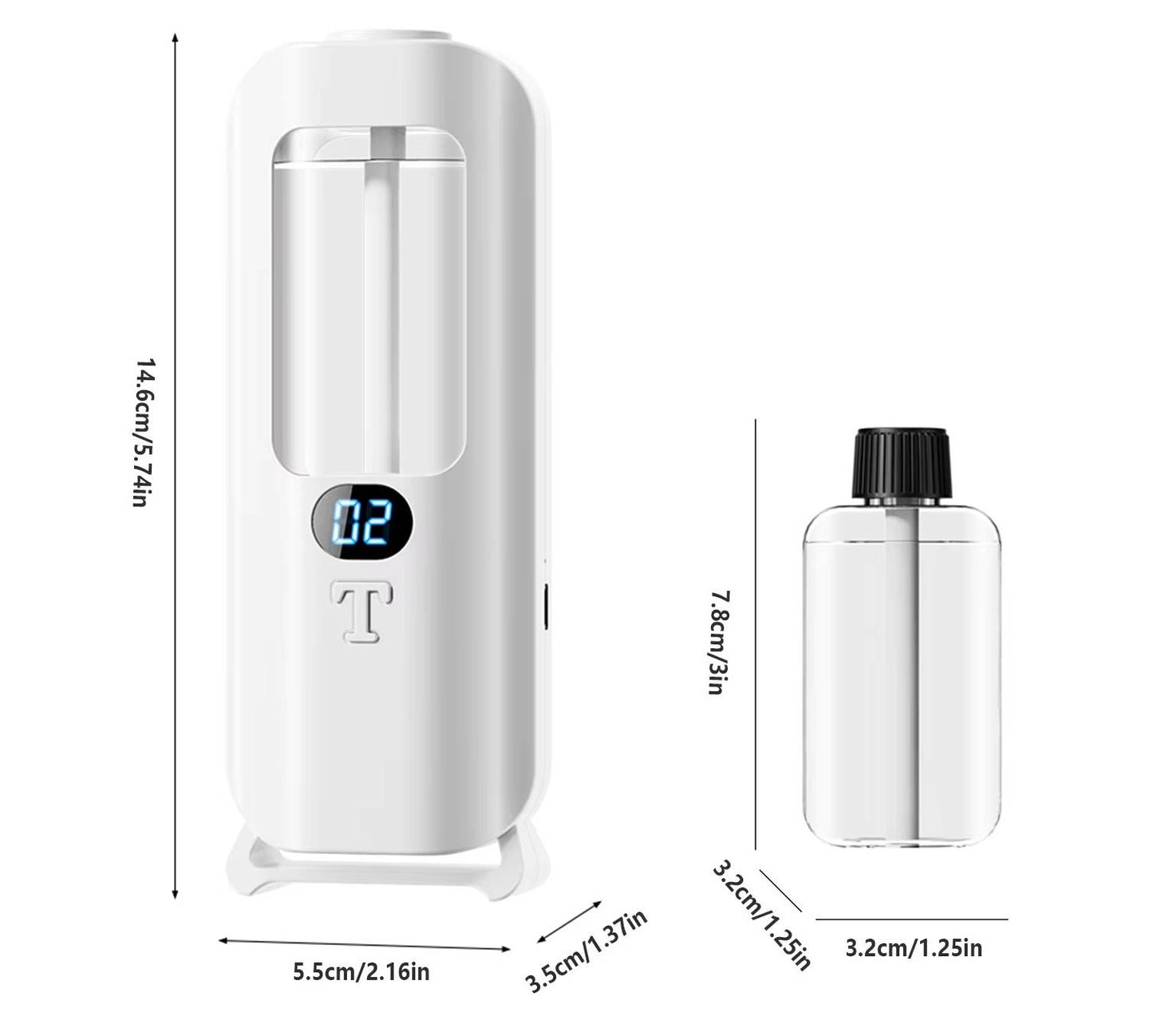 Air Humidifier and Aromatherapy Diffuser with Digital Display and Colored LED Lights