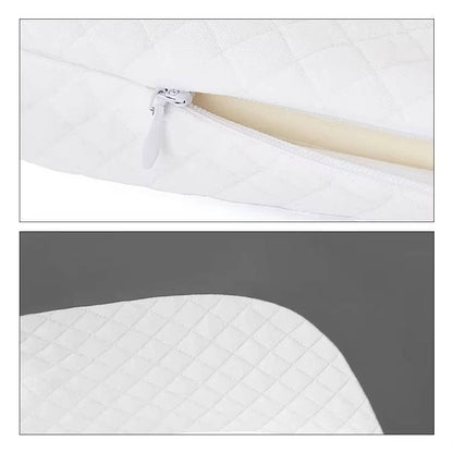 Cervical Memory Foam Neck Pillow, Ergonomic Cooling Support for Side & Back Sleepers with Adjustable Ice Silk Case