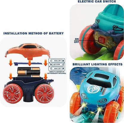 Flexible Glow Race Track Set with LED Lights and Swappable Car Bodies