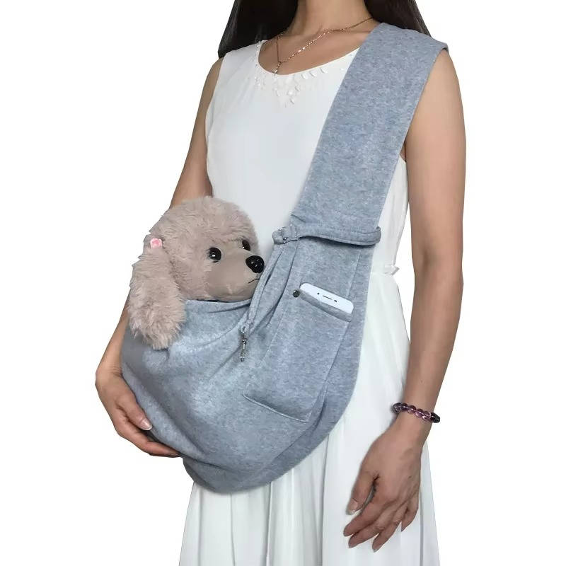 Small Dog Sling Carrier with Adjustable Shoulder Strap and Harness Clips