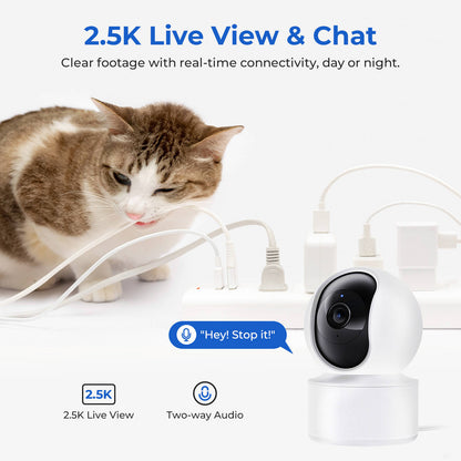 Pet Camera for Cats & Dogs, Indoor Security Camera with Wide Angle View