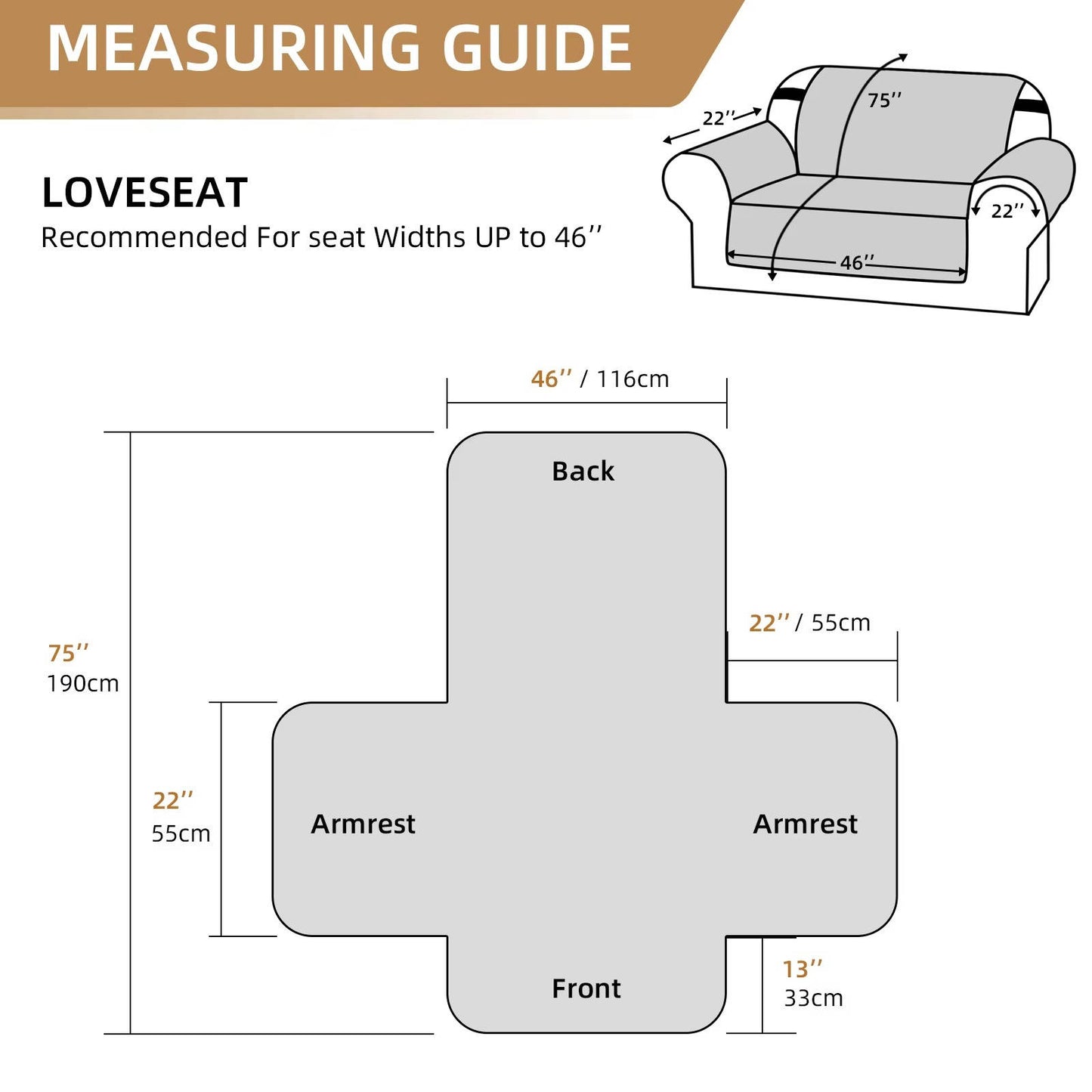 Reversible Sofa Cover for 3 Cushion Couch, Water Resistant Pet Protector with Elastic Straps