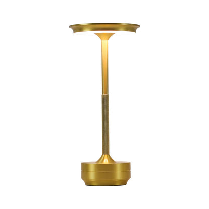 Modern Cordless Touch LED Table Lamp, Wireless Electroplated Metal Bedside Night Light for Bedroom & Living Room