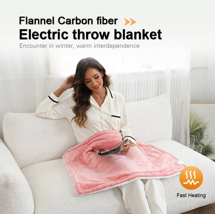 Heated Blanket Electric Throw, 5 Heat Levels, 10 Hour Auto Off, Soft Flannel, Machine Washable
