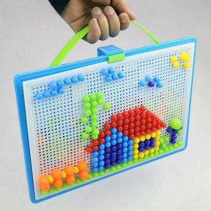 Peg Board Set 296 PCS Kids Mosaic Puzzle Toy with Storage Ages 3 and up