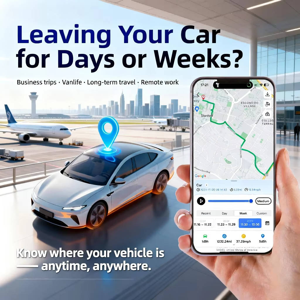 Hidden Wireless GPS Tracker, Global Real Time Car Locator with IoT SIM, Vibration Alarm & Geo Fence, Long Life Anti Theft Device