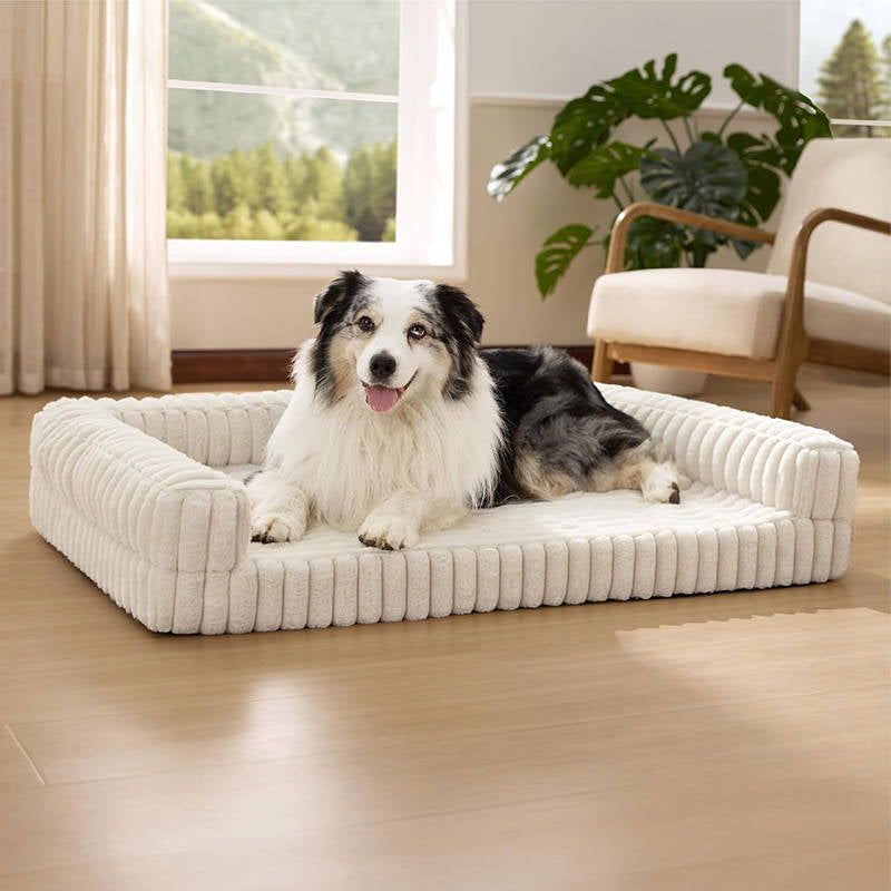 Orthopedic Dog Bed for Large Dogs, Egg Crate Foam Cushion with Joint Support and Non Slip Bottom