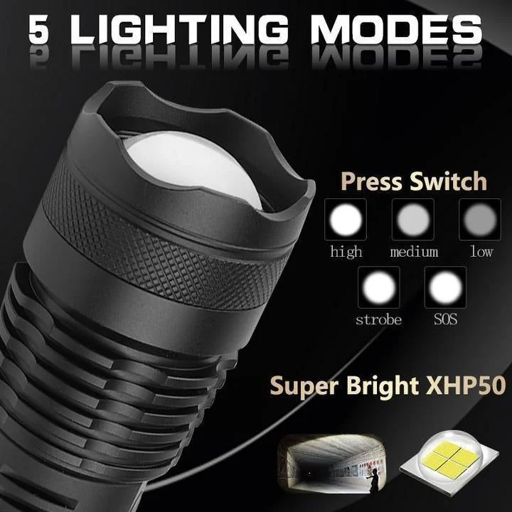 90,000 Lumens Powerful Flashlight