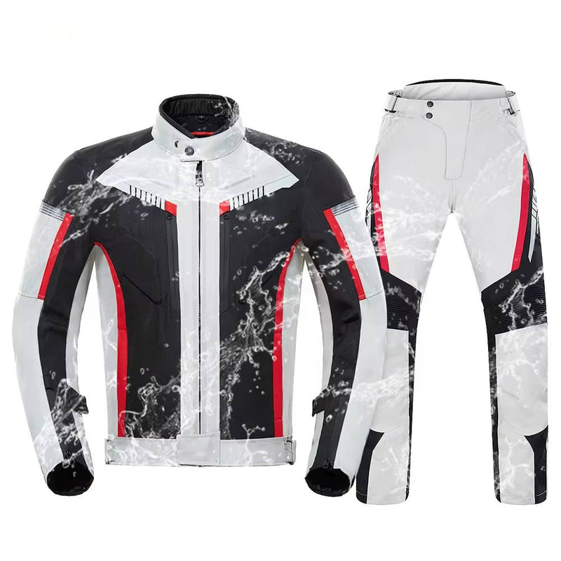 Motorcycle Jacket and Pants Protective Gear with Removable Armor and Thermal Liner
