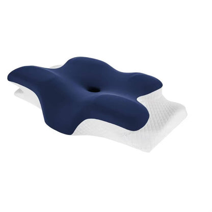 Cervical Memory Foam Neck Pillow, Ergonomic Cooling Support for Side & Back Sleepers with Adjustable Ice Silk Case
