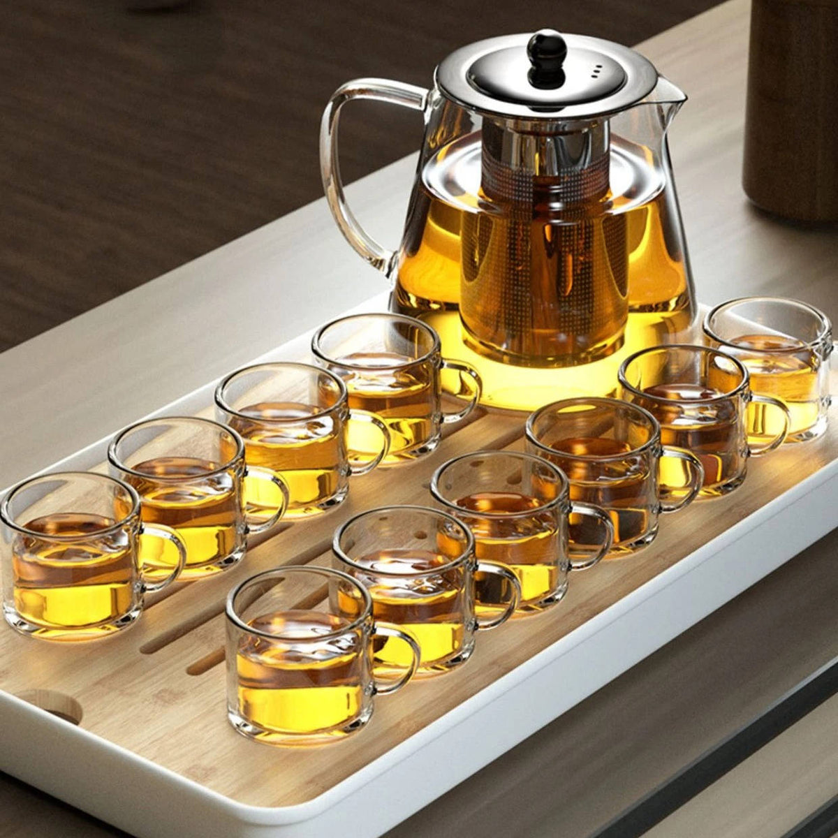 Loose Leaf Tea Brewer with Stainless Steel Mesh Infuser and Borosilicate Glass, 45.6oz