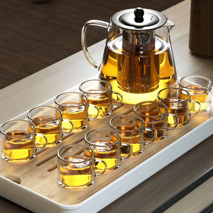 Loose Leaf Tea Brewer with Stainless Steel Mesh Infuser and Borosilicate Glass, 45.6oz
